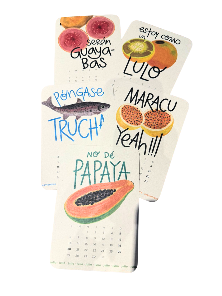 Calendario 2026: Frutas, Animales y Dichos colombianos