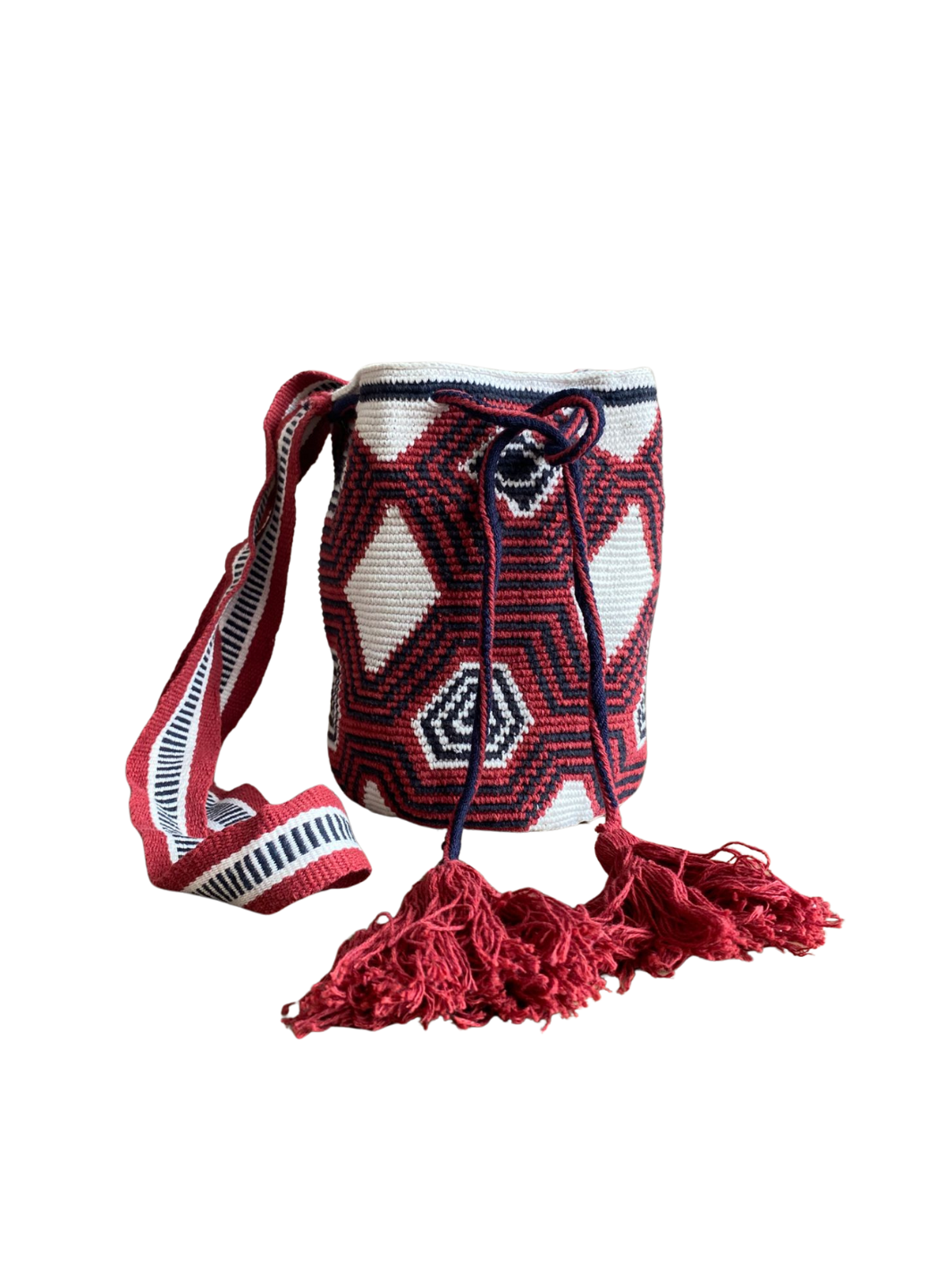 Mochilas Wayuu Medianas Crudo y Azul