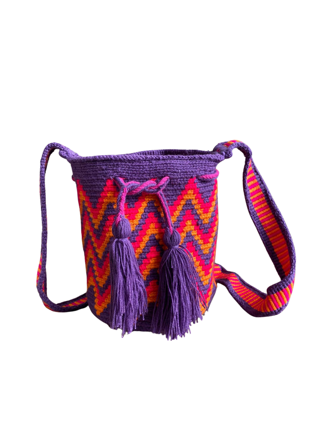 Mochilas Wayuu Medianas Crudo y Azul