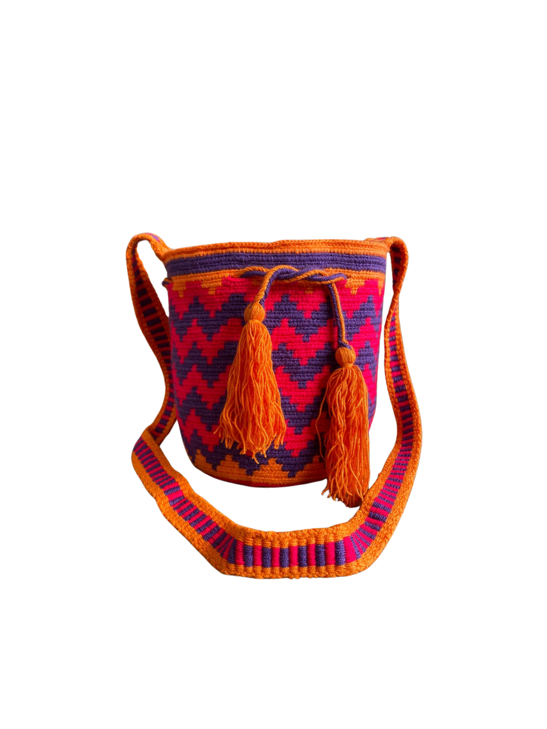 Mochilas Wayuu Medianas Crudo y Azul