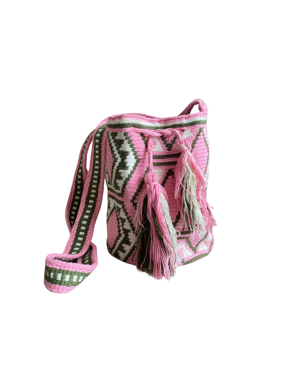 Mochilas Wayuu Medianas Crudo y Azul