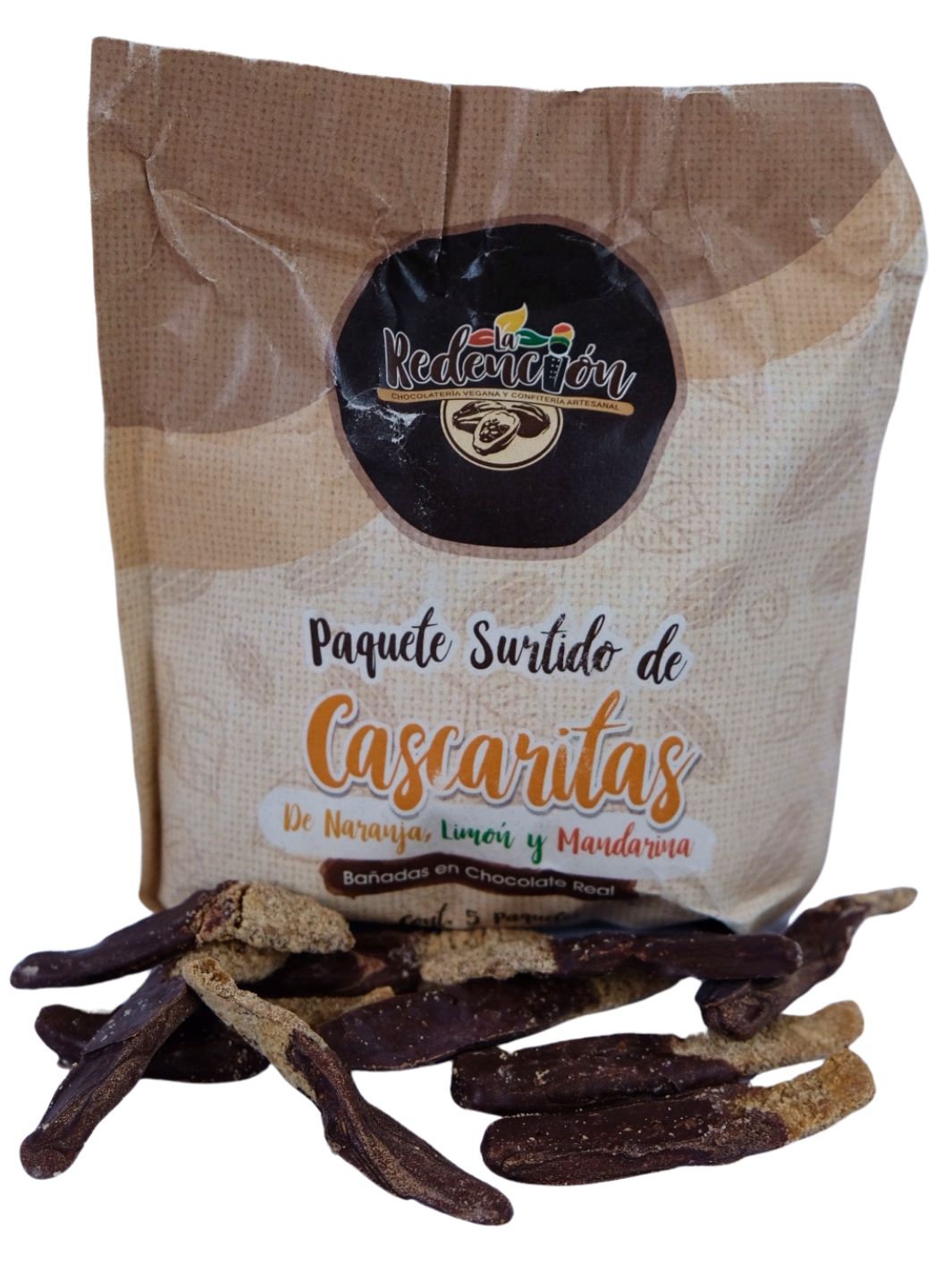 Cascaritas cubiertas de chocolate