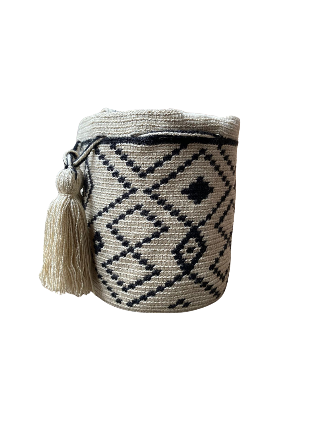 Mochilas Wayúu Pequeñas Base Beige (crudo)