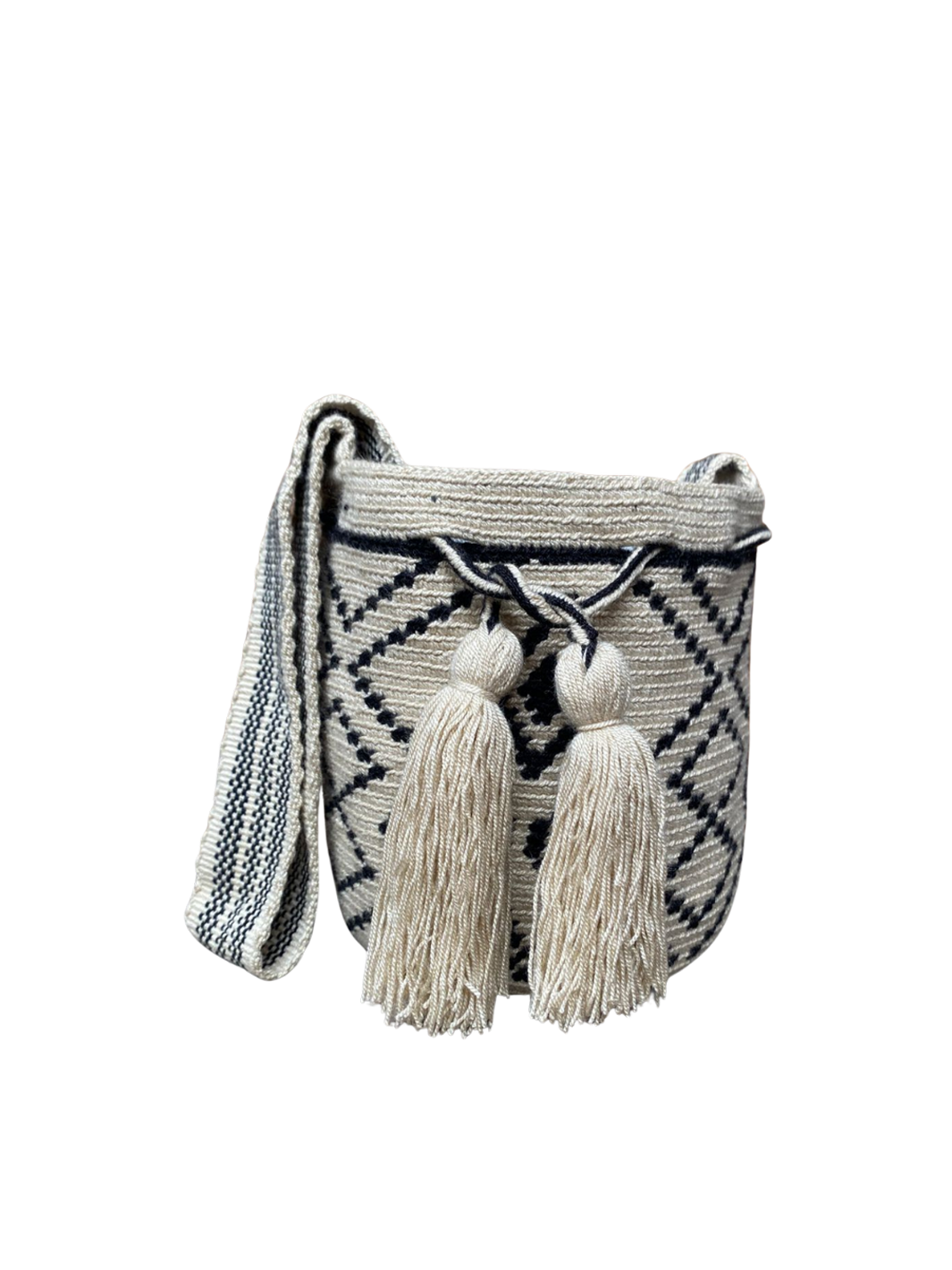 Mochilas Wayúu Pequeñas Base Beige (crudo)