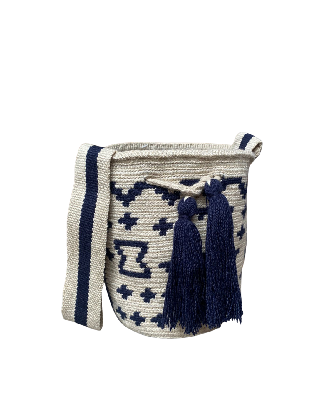 Mochilas Wayúu Pequeñas Base Beige (crudo)