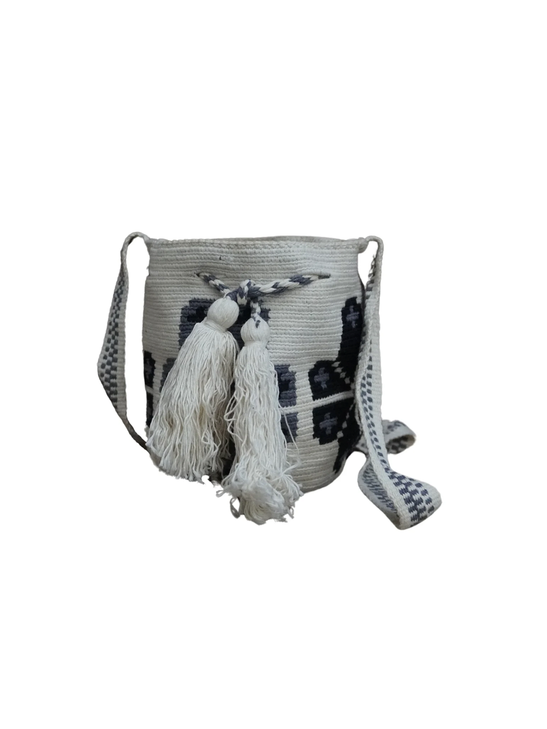 Mochilas Wayúu Pequeñas Crudo y Negro